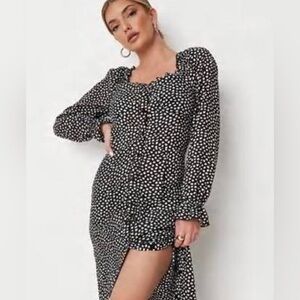 Missguided Size 4 Polka Dot Midi Dress